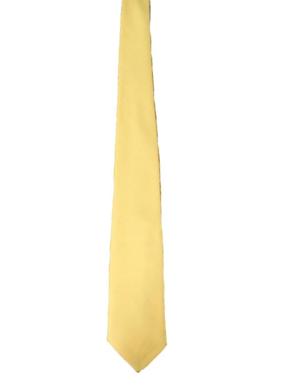 Vintage 1960s Sunny Yellow Textured Polyester Skinny Tie 3" Wide